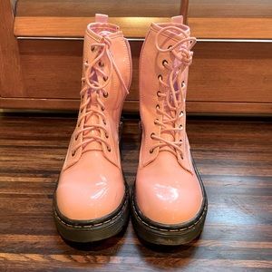 Pink doc Martin style rain boots